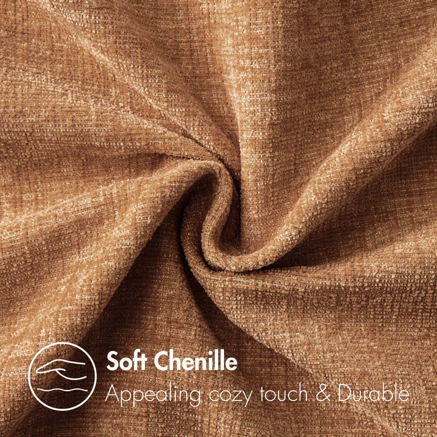 Foto 2 | Fundas De Almohada Miulee De Chenilla Marrón, 60 X 60 Cm, Paquete De 2 - Venta Internacional.