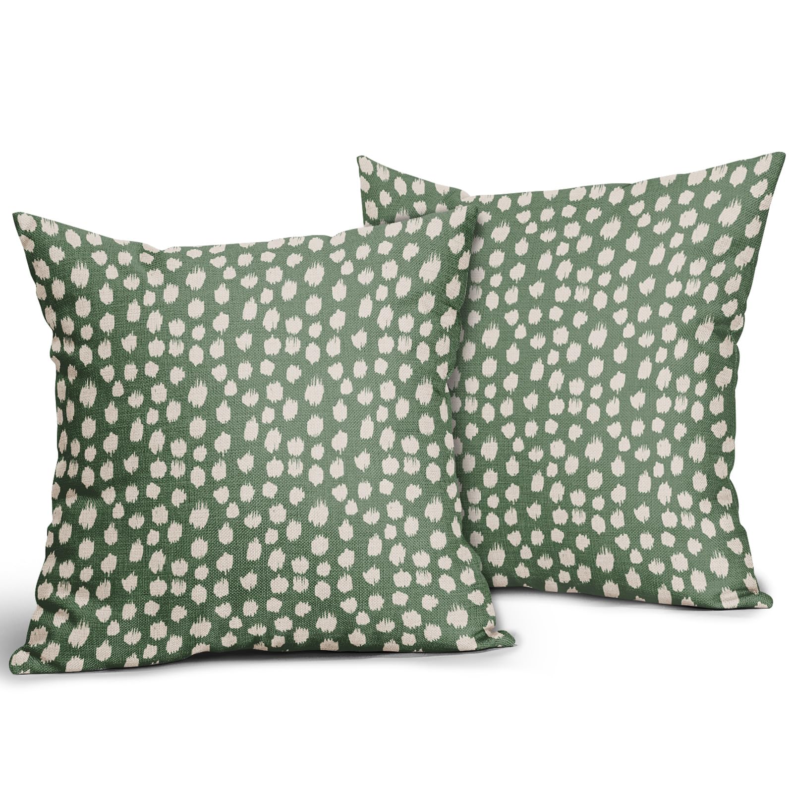Foto 3 pulgar | Juego De 2 Fundas De Almohada Sweetshow, Color Verde Salvia Y Crema, 55 X 55 Cm - Venta Internacional.