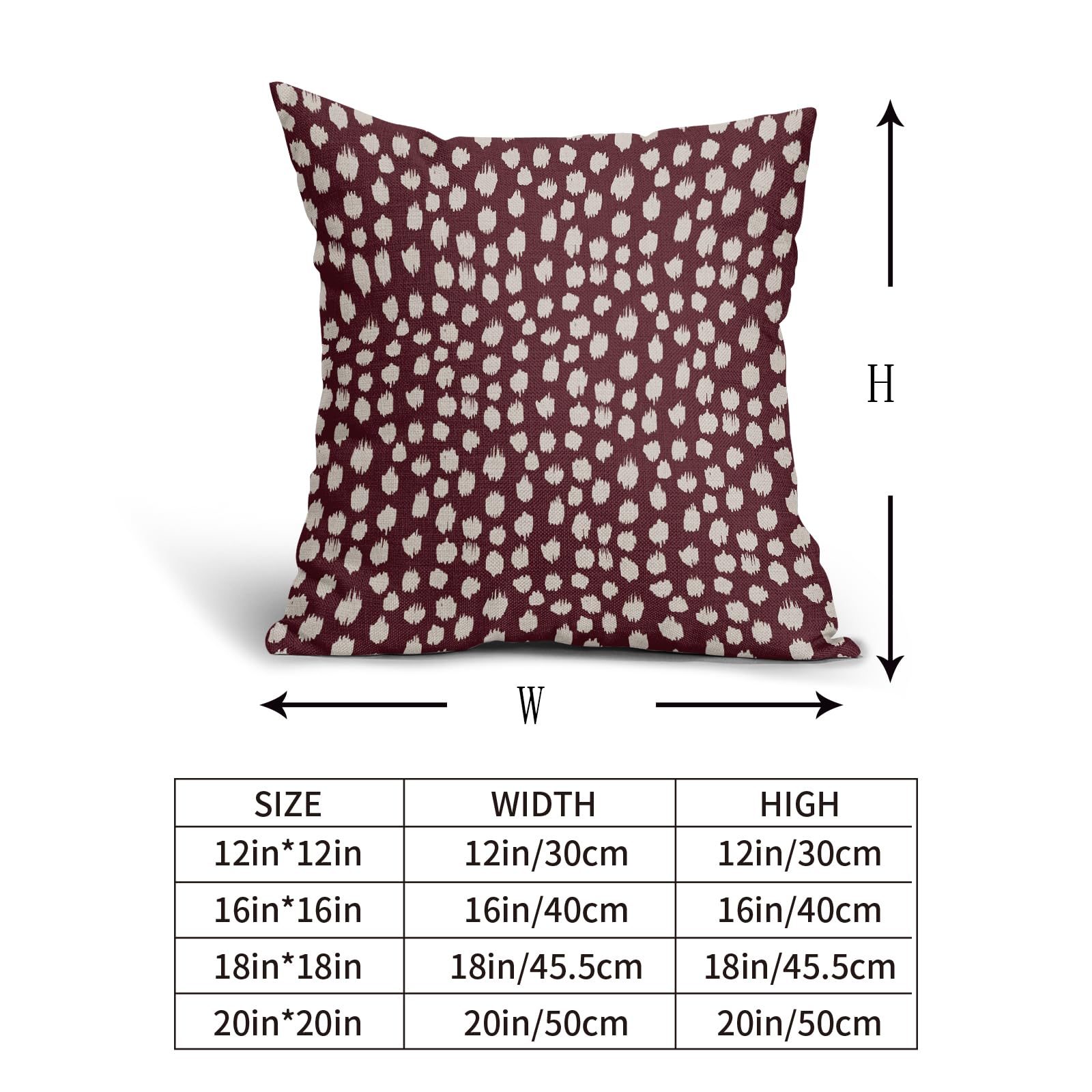 Foto 6 pulgar | Juego De Fundas De Almohada Sweetshow De Lino Color Burdeos Y Crema De 55 X 55 Cm  - Venta Internacional.