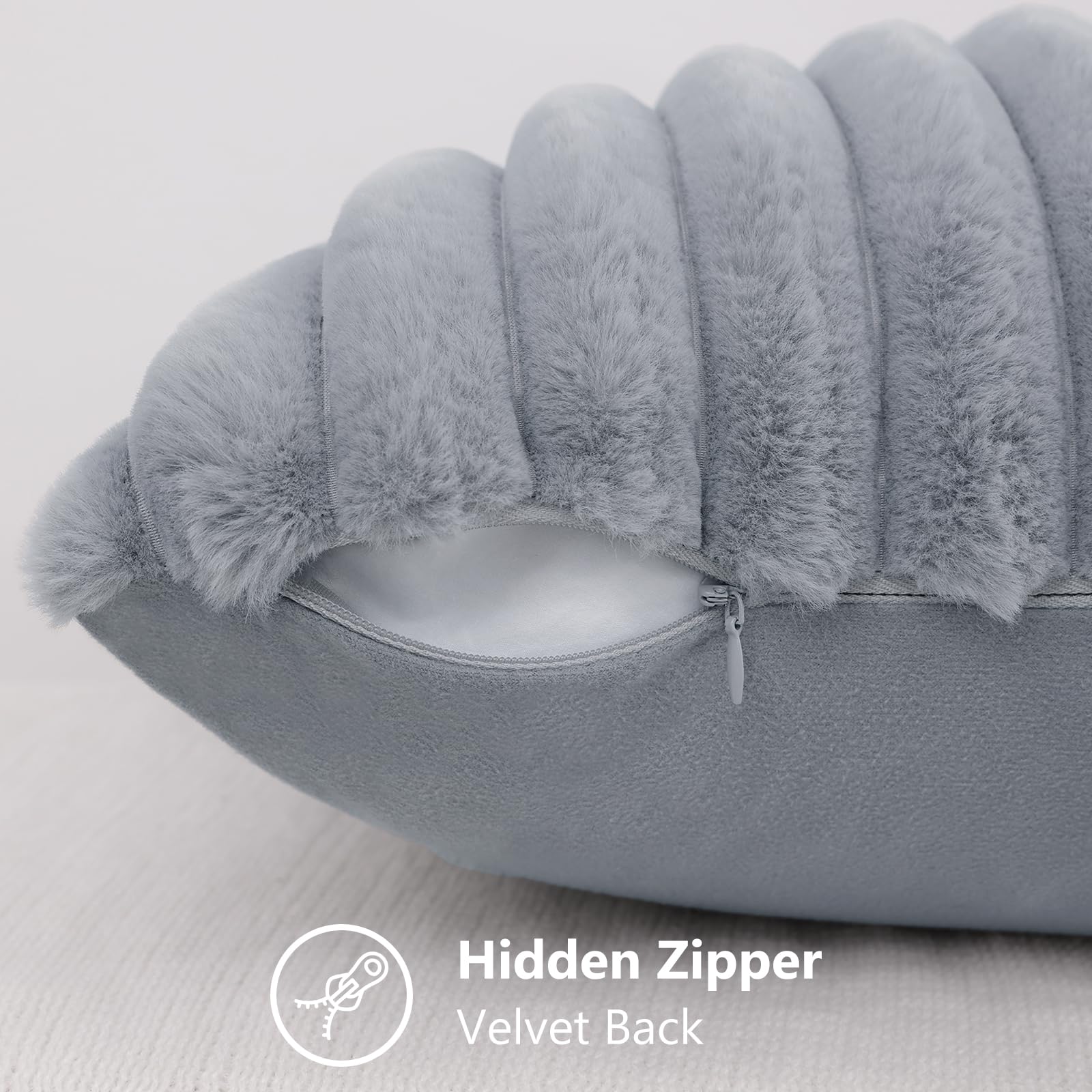 Foto 4 pulgar | Juego De 2 Fundas De Cojín Decoruhome, Piel Sintética, 55 X 55 Cm, Color Gris - Venta Internacional.
