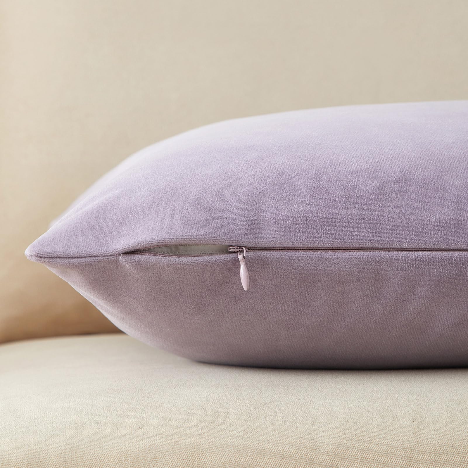 Foto 7 pulgar | Juego De 2 Fundas De Almohada Juspurbet De Terciopelo Lila De 70 X 70 Cm - Venta Internacional.