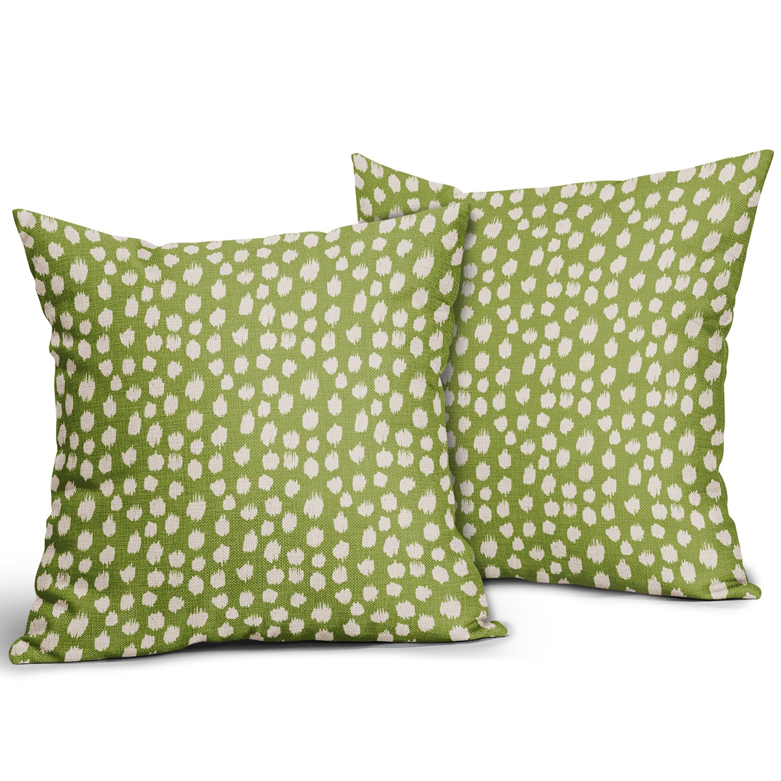 Foto 3 pulgar | Juego De Fundas De Almohada Sweetshow Con Lunares De Color Verde Lima Y Crema De 55 X 55 Cm - Venta Internacional.
