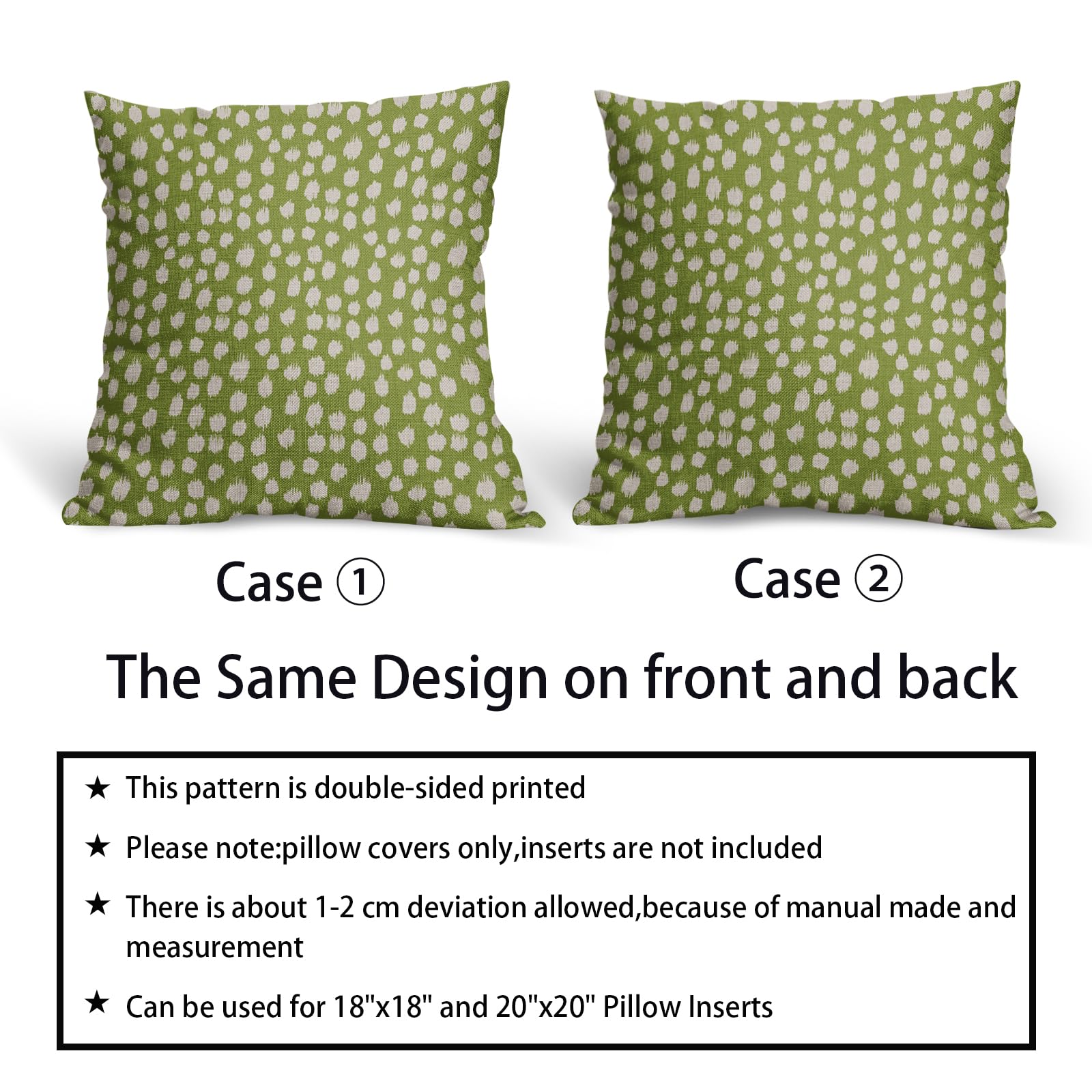 Foto 7 pulgar | Juego De Fundas De Almohada Sweetshow Con Lunares De Color Verde Lima Y Crema De 55 X 55 Cm - Venta Internacional.