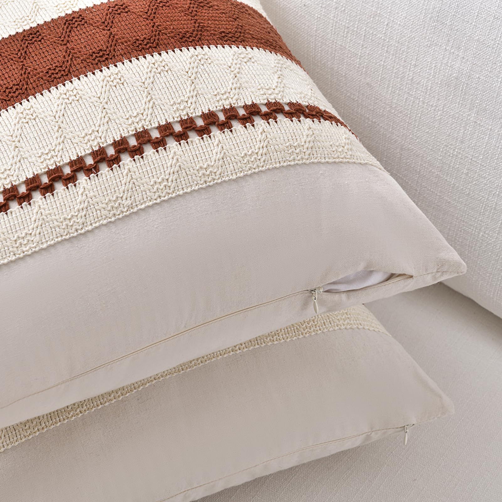 Foto 4 pulgar | Funda De Almohada Fancy Homi Rust Boho Euro Decor, 66 X 66 Cm, Juego De 2 - Venta Internacional.
