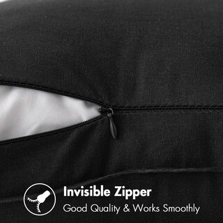 Foto 3 | Fundas De Almohada Miulee De Lino Negro De 60 X 60 Cm, Paquete De 2 - Venta Internacional.