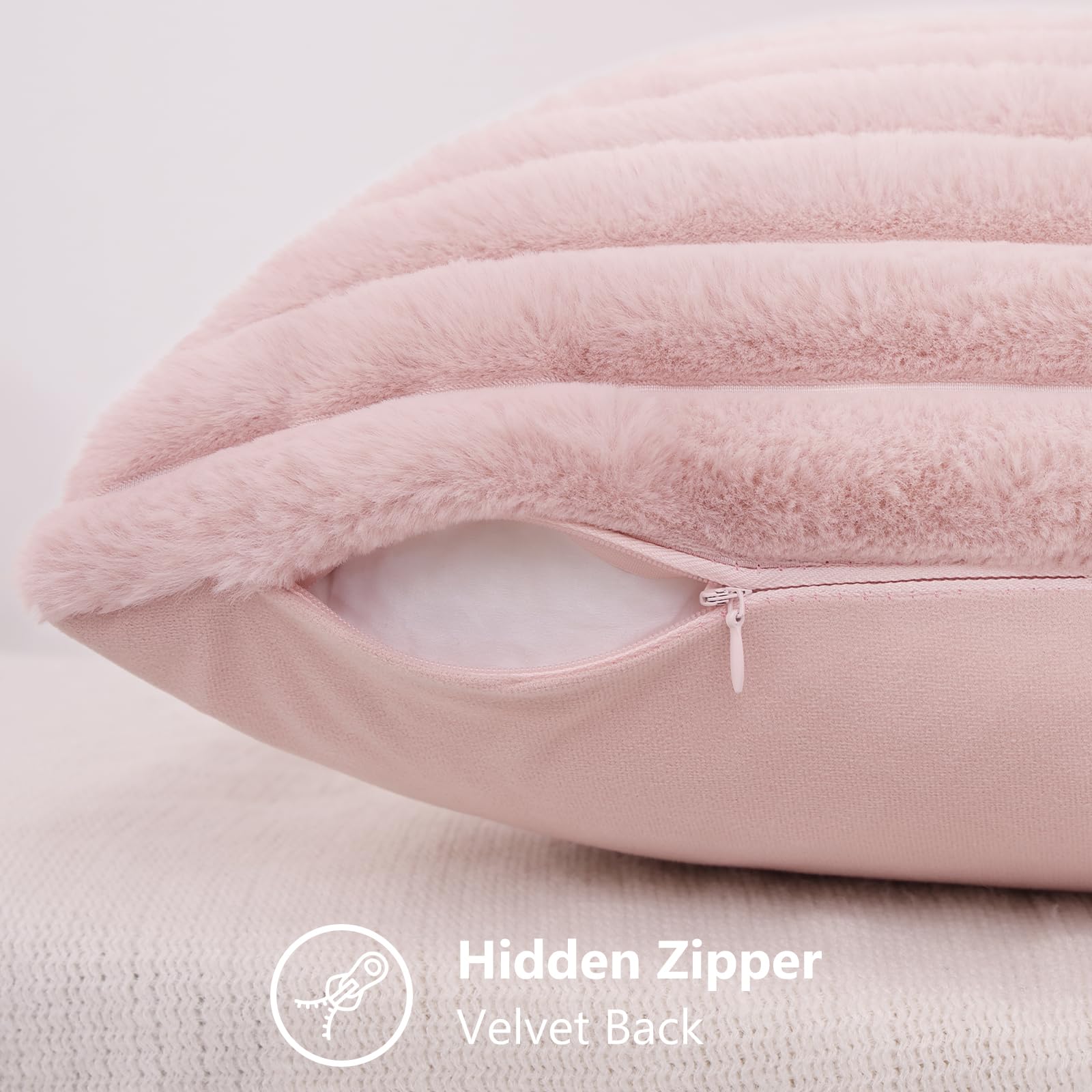 Foto 4 pulgar | Fundas De Cojín Decoruhome De Piel Sintética Primaveral De 55 X 55 Cm, Color Rosa - Venta Internacional.
