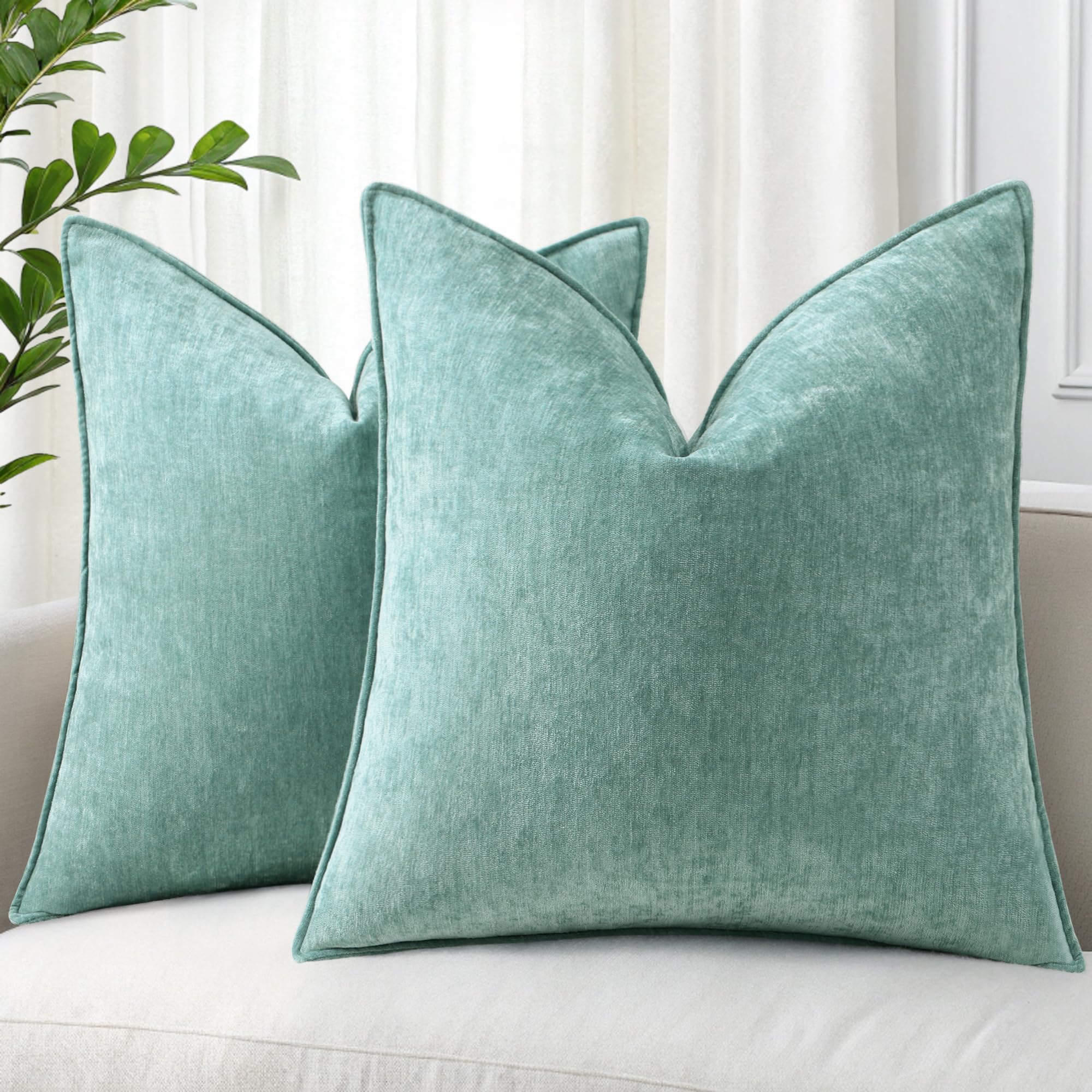 Fundas De Almohada Decoruhome Spring Chenille 22 X 22 Cm Aqua Haze - Venta Internacional.