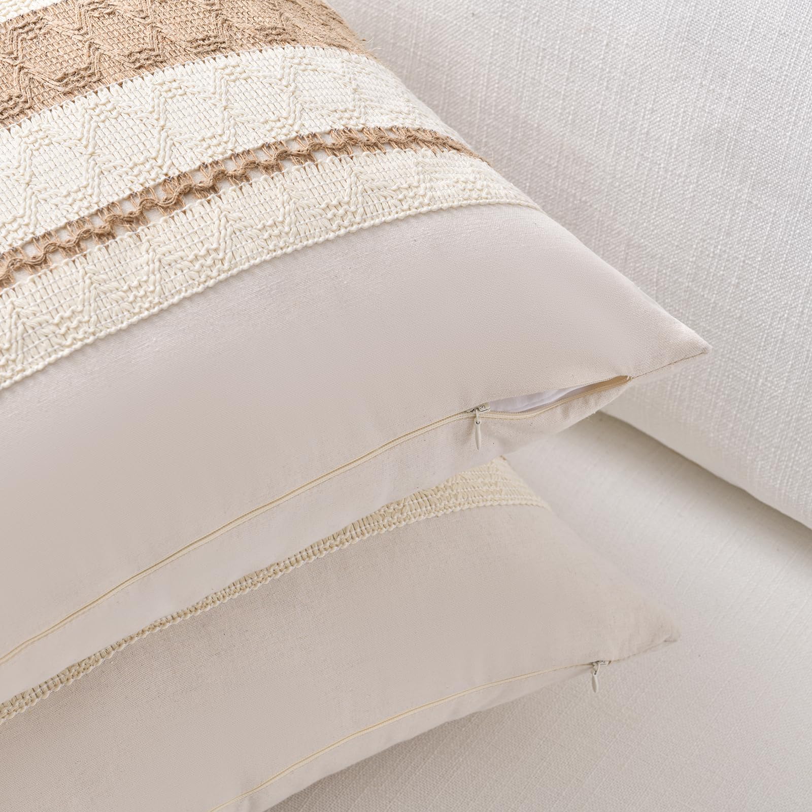 Foto 4 pulgar | Funda De Almohada Fancy Homi Boho, Color Neutro, 66 X 66 Cm, Algodón - Venta Internacional.