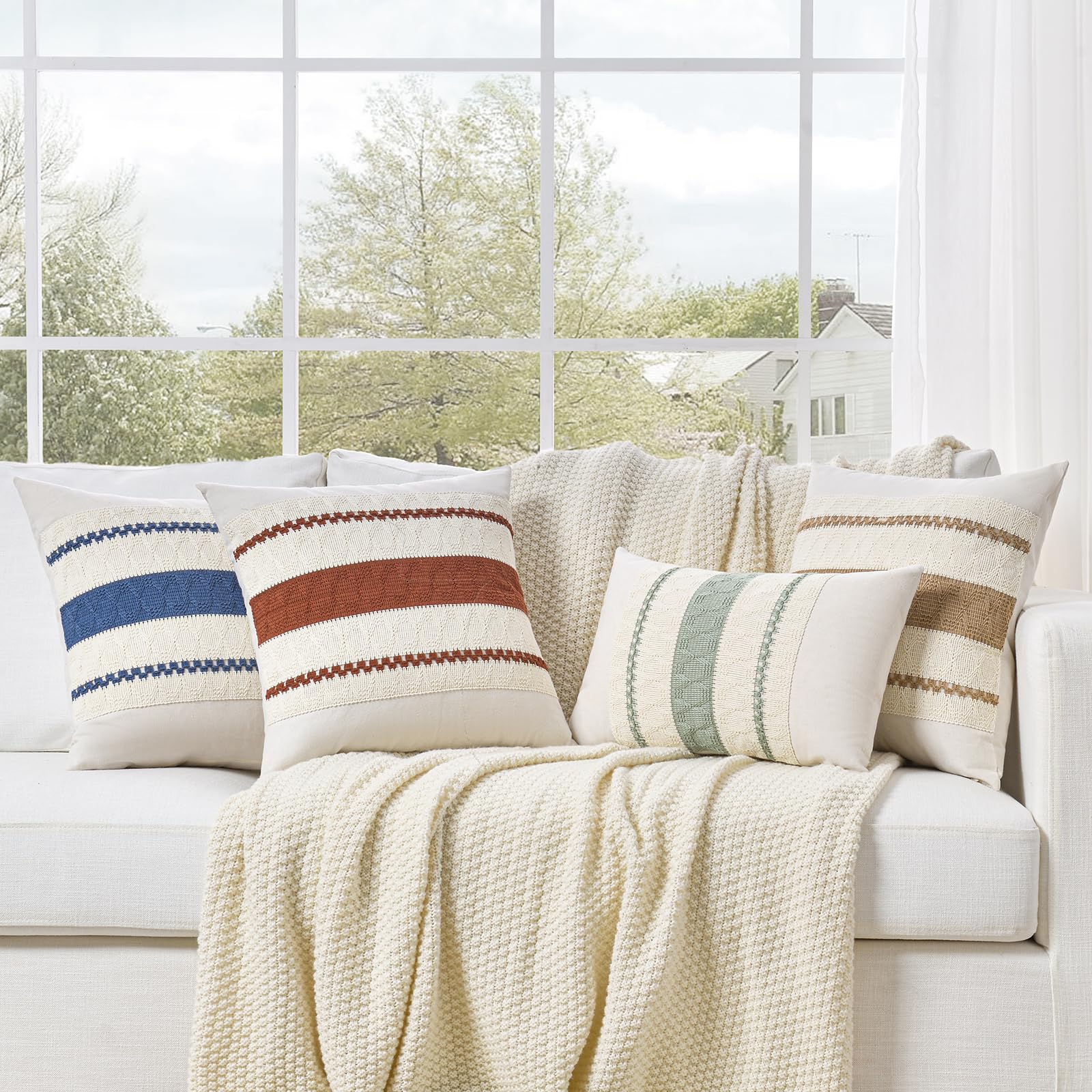 Foto 7 | Funda De Almohada Fancy Homi Boho, Color Neutro, 66 X 66 Cm, Algodón - Venta Internacional.