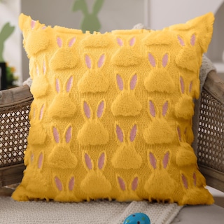 Foto 3 | Fundas De Almohada Dfxsz Para Pascua, 50 X 50 Cm, Juego De 2 Conejos Rosados Y Amarillos - Venta Internacional.