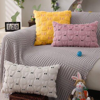 Foto 4 | Fundas De Almohada Dfxsz Para Pascua, 50 X 50 Cm, Juego De 2 Conejos Rosados Y Amarillos - Venta Internacional.