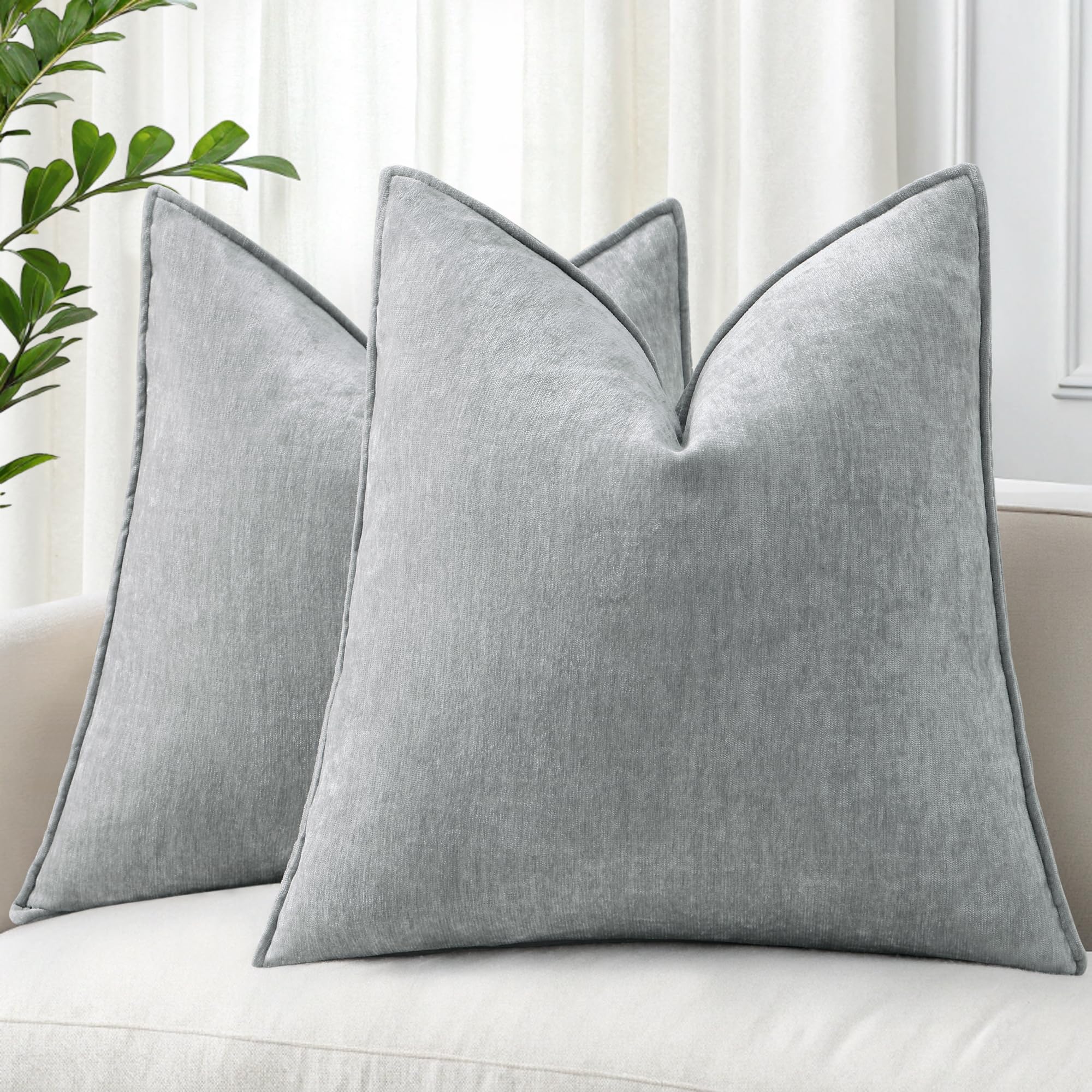Foto 1 | Juego De 2 Fundas De Cojín Decoruhome, 22 X 22, Color Gris Definitivo - Venta Internacional.