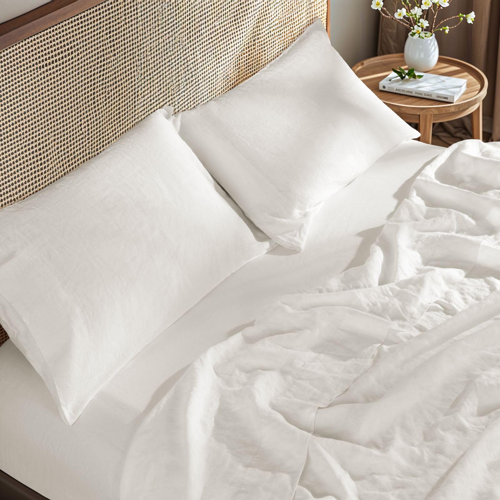 Foto 6 | Juego De Fundas De Almohada Sonoro Kate 100% Lino Francés, 20 X 30 Cm, Blanco, X2 - Venta Internacional.