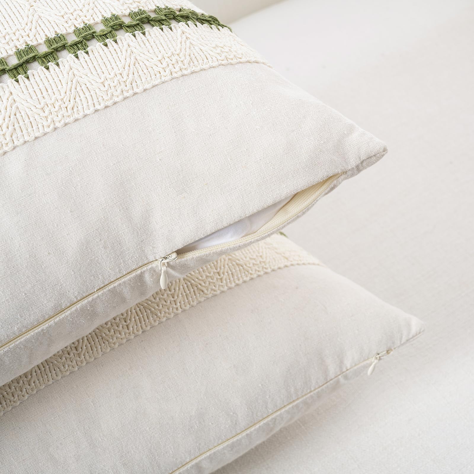 Foto 4 pulgar | Funda De Almohada Fancy Homi Boho, Verde Musgo, 66 X 66 Cm, Juego De 2 - Venta Internacional.
