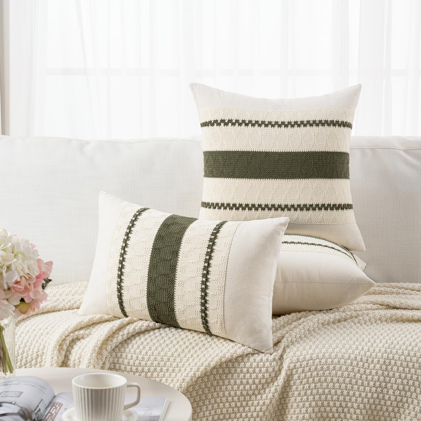 Foto 5 | Funda De Cojín Decorativa Fancy Homi, 66 Cm, Color Verde Oliva - Venta Internacional.