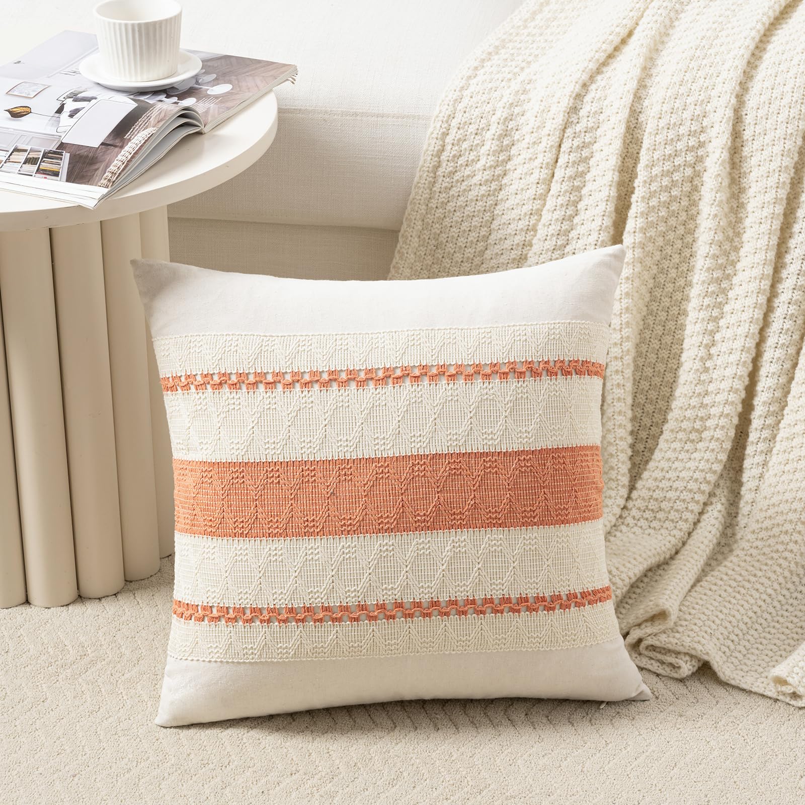Foto 2 | Funda De Cojín Decorativa Fancy Homi Boho Coral Euro - Venta Internacional.