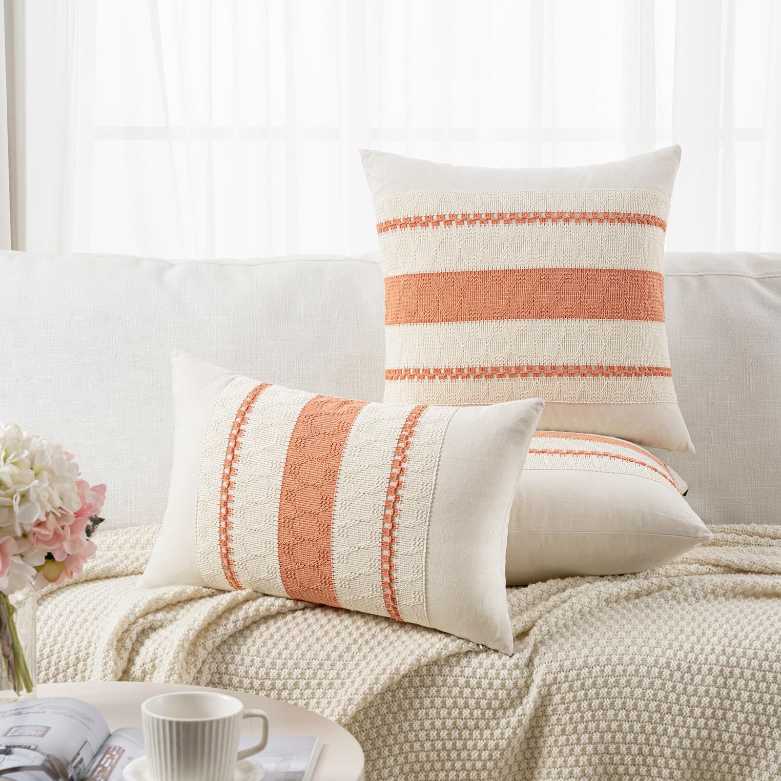 Foto 5 | Funda De Cojín Decorativa Fancy Homi Boho Coral Euro - Venta Internacional.
