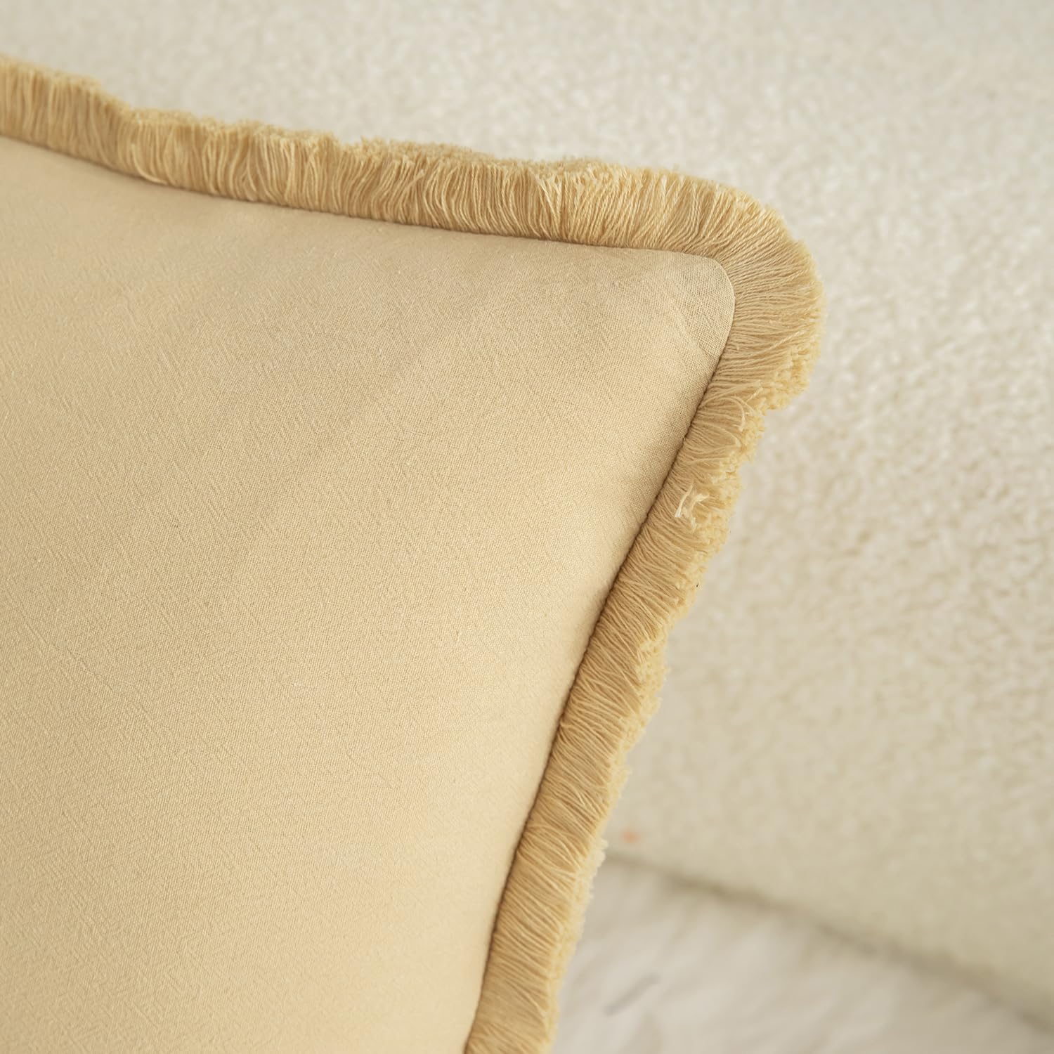 Foto 3 pulgar | Fundas De Almohada Mandioo De Algodón Neutro Con Flecos De 40 X 60 Cm, Color Caqui (2) - Venta Internacional.
