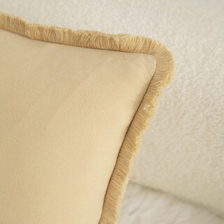 Foto 2 | Fundas De Almohada Mandioo De Algodón Neutro Con Flecos De 40 X 60 Cm, Color Caqui (2) - Venta Internacional.