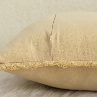 Foto 3 | Fundas De Almohada Mandioo De Algodón Neutro Con Flecos De 40 X 60 Cm, Color Caqui (2) - Venta Internacional.