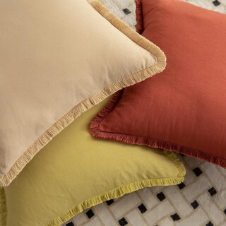 Foto 5 | Fundas De Almohada Mandioo De Algodón Neutro Con Flecos De 40 X 60 Cm, Color Caqui (2) - Venta Internacional.