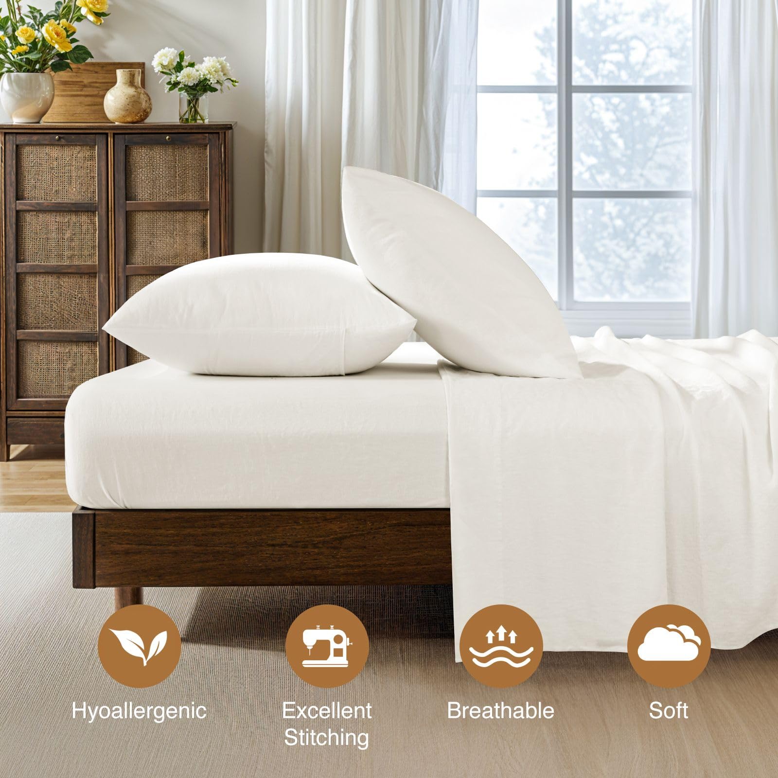 Foto 5 | Funda De Almohada Sonoro Kate 100% Lino Francés De 26 X 26 Cm, Paquete De 2 - Venta Internacional.