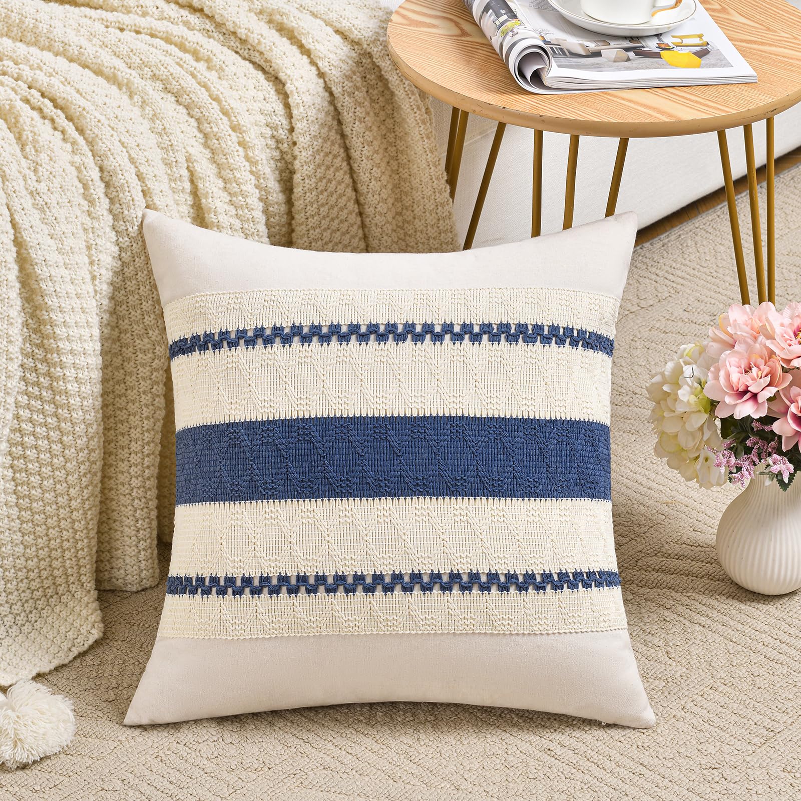 Foto 2 | Funda De Cojín Decorativa Fancy Homi Vintage Dusty Blue - Venta Internacional.
