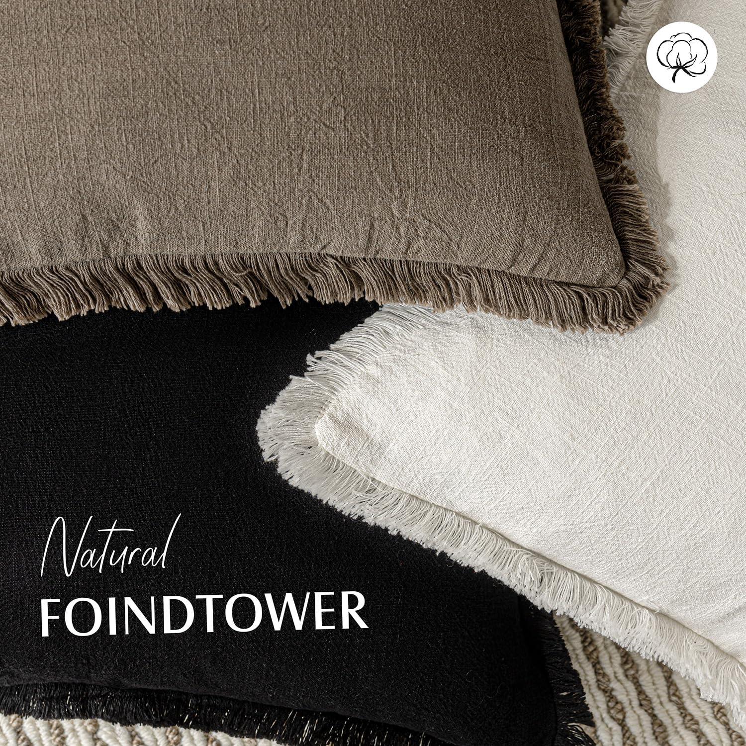 Foto 5 pulgar | Fundas De Cojín Foindtower De Lino Con Flecos De 30 X 60 Cm, Color Marrón Claro - Venta Internacional.