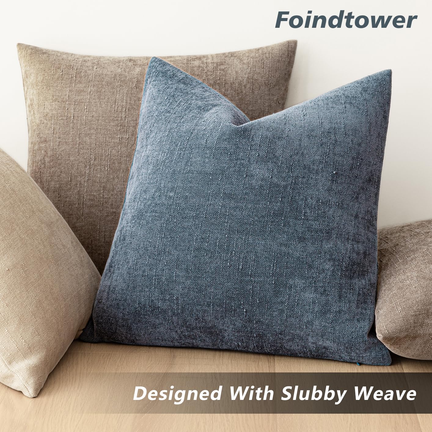 Foto 6 pulgar | Funda De Almohada Foindtower De Felpilla Texturizada, 30 X 50 Cm, Azul (paquete De 2) - Venta Internacional.