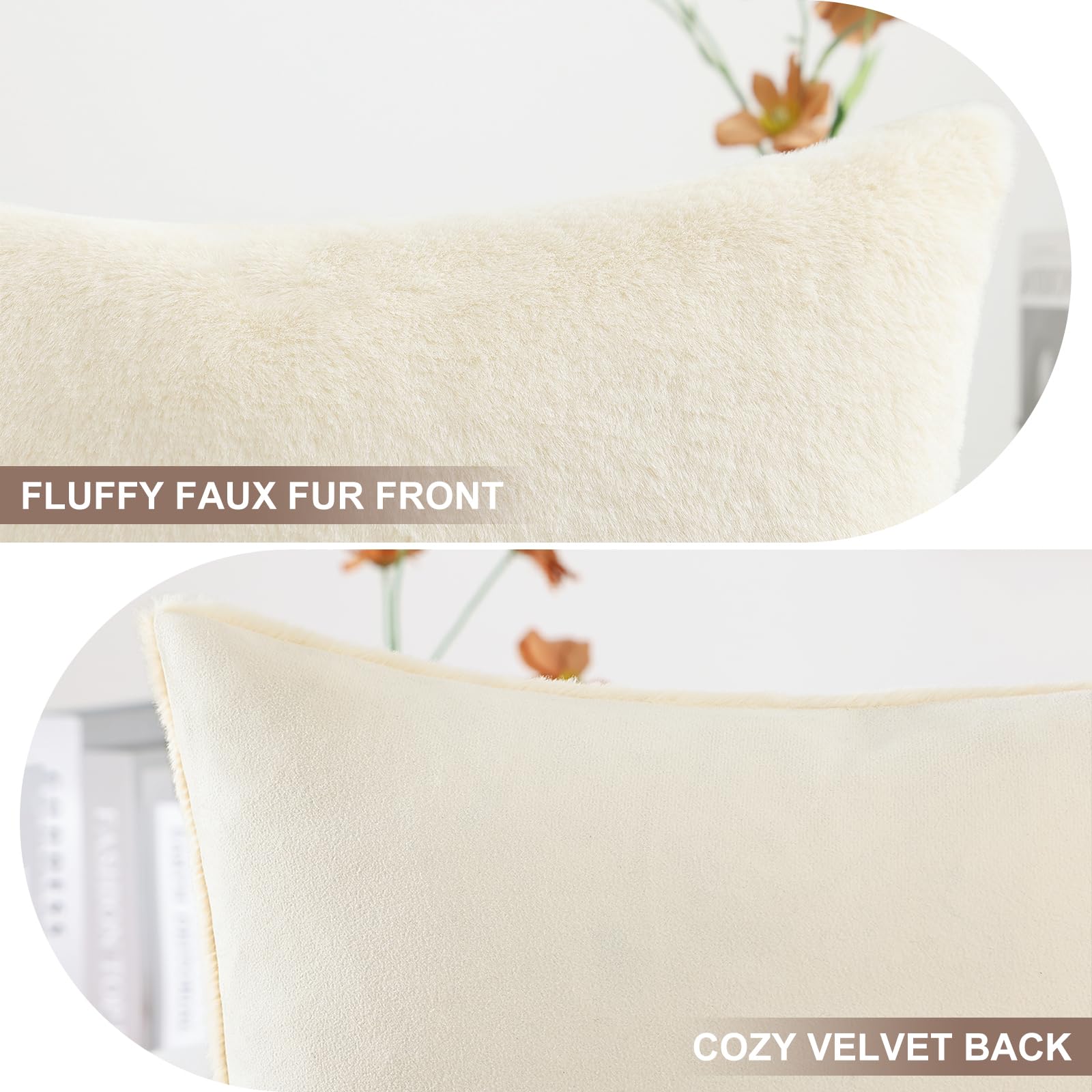 Foto 4 pulgar | Fundas De Cojín Pallene De Piel Sintética De Felpa, 50,8 X 50,8 Cm, Color Beige - Venta Internacional.