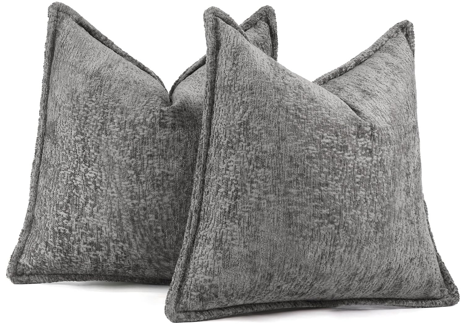 Foto 6 pulgar | Juego De 2 Fundas De Cojín Dezene, Felpilla, Color Gris, 40 X 40 Cm - Venta Internacional.