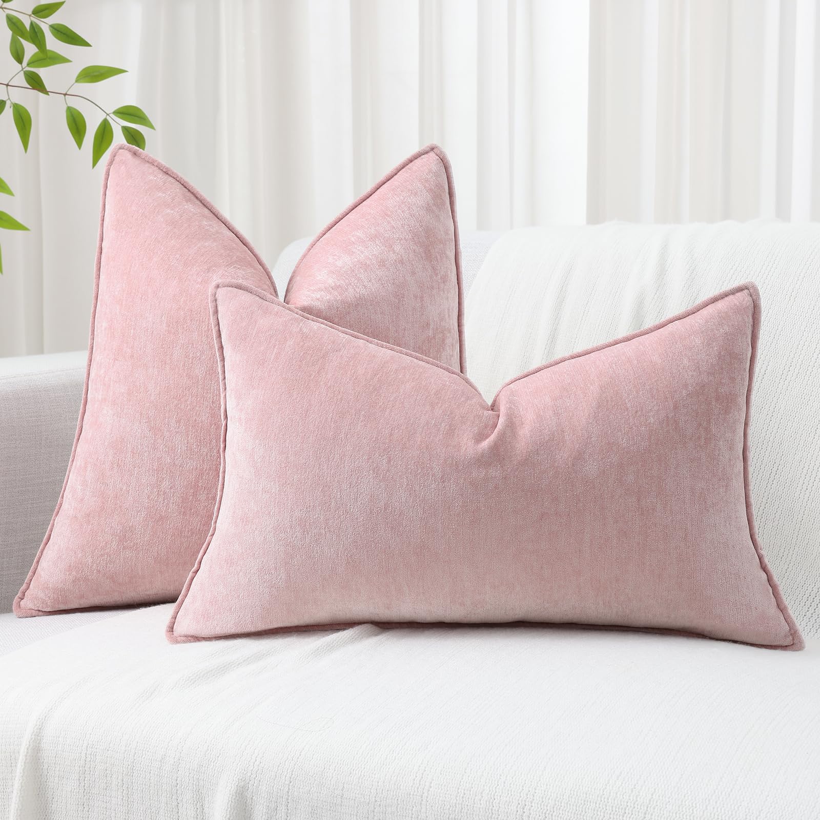 Foto 7 | Juego De 2 Fundas De Cojín Decoruhome Spring De Felpilla, 30 X 50 Cm - Venta Internacional.