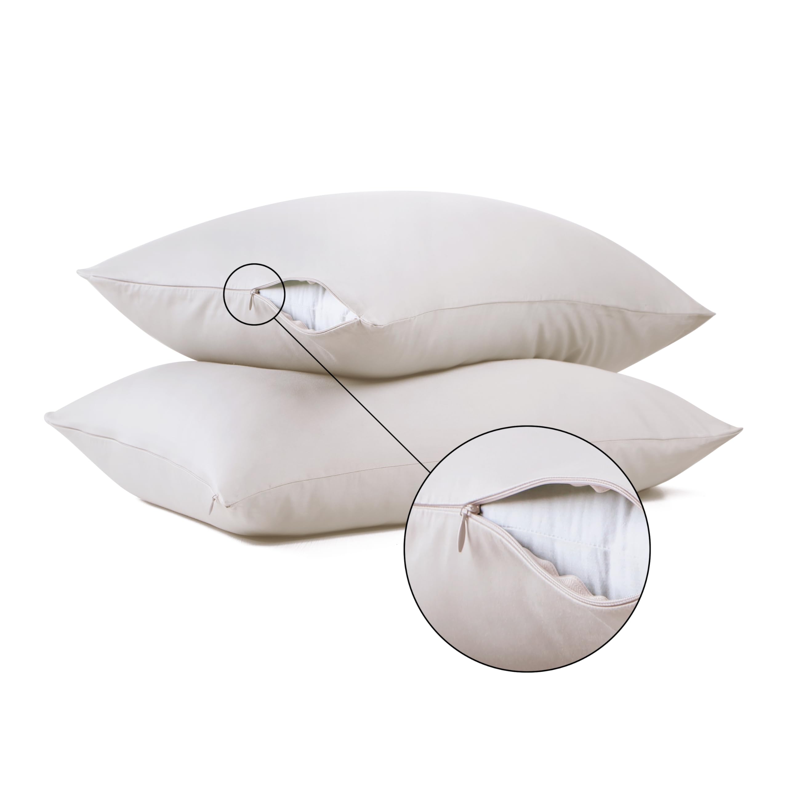 Protectores De Almohada Shunjie.home, 100% Algodón, Satén De 600 Hilos, Paquete De 4 Unidades - Venta Internacional.