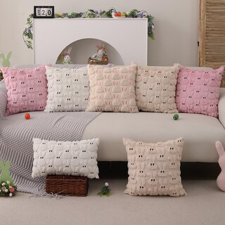 Foto 5 | Fundas De Almohada Dfxsz Para Pascua, 40 X 40 Cm, Juego De 2 Orejas Rosas, Color Beige - Venta Internacional.