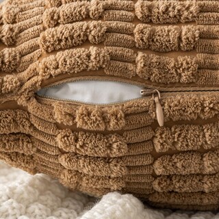 Foto 3 | Funda De Almohada Decorativa De Pana Miulee De 45 X 45 Cm, 2 Unidades, Color Marrón - Venta Internacional.