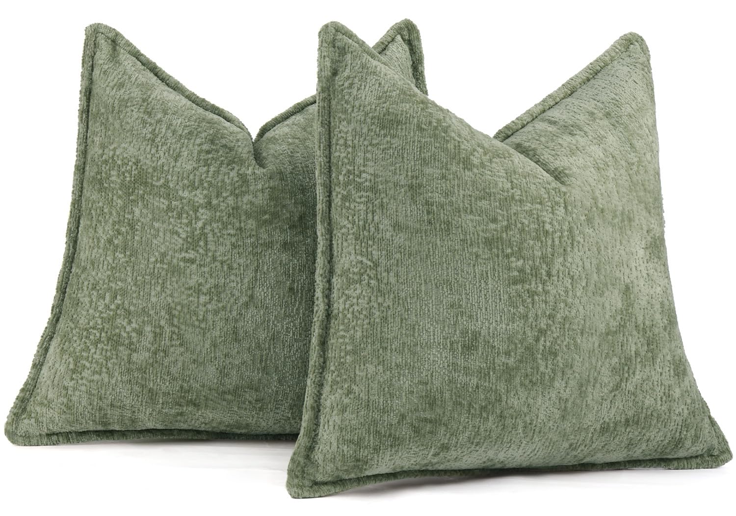 Foto 6 pulgar | Fundas De Cojín Dezene De Chenilla Verde Salvia, 40 X 40 Cm, Paquete De 2 - Venta Internacional.