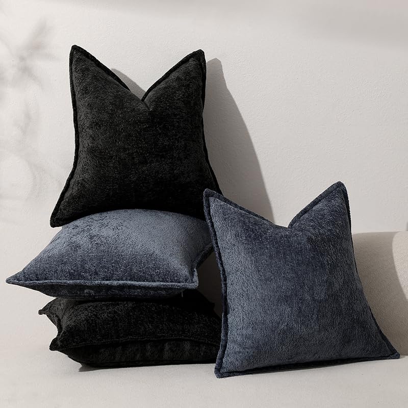 Foto 7 pulgar | Fundas De Cojín Dezene, 2 Unidades, De Felpilla, Color Negro, 40 X 40 Cm - Venta Internacional.