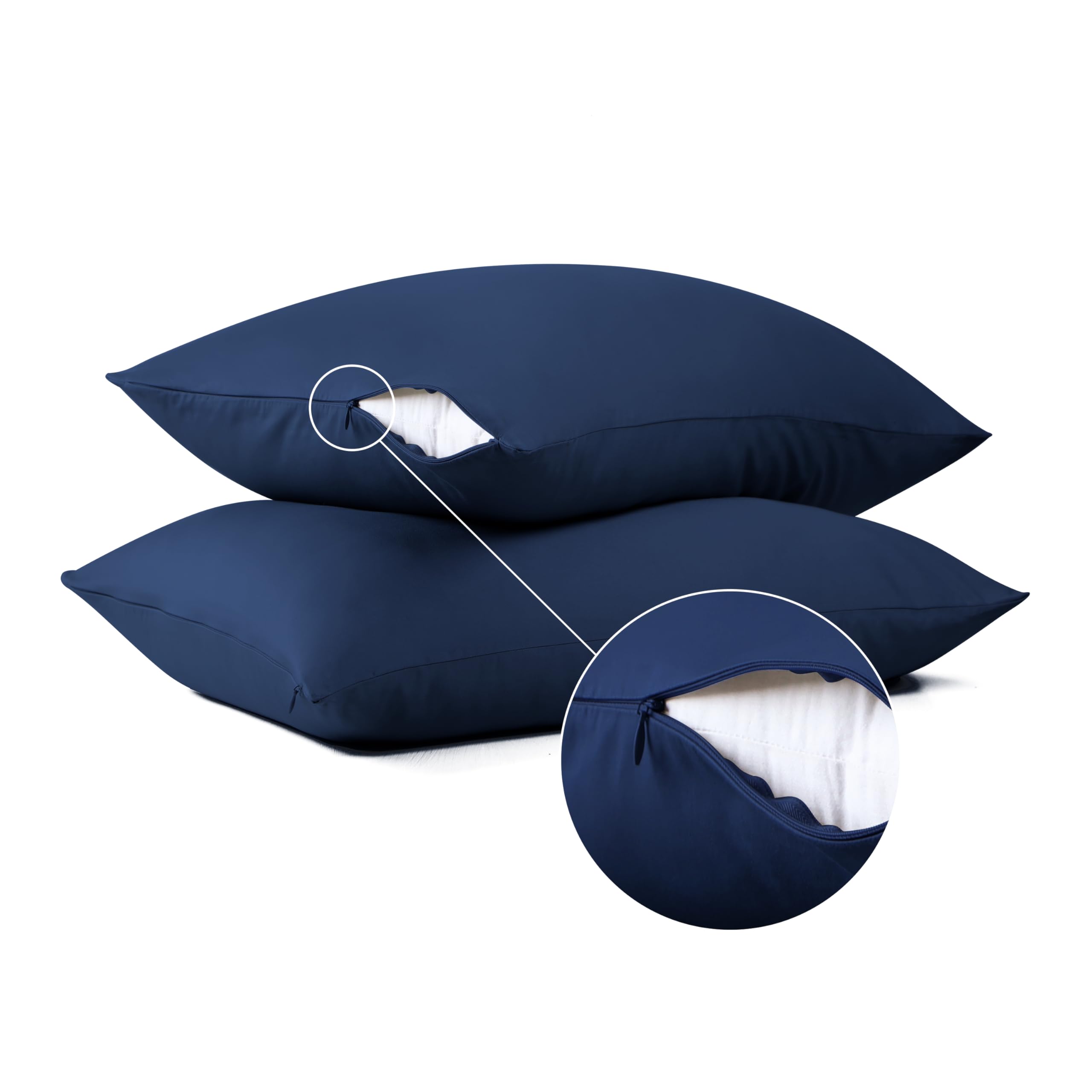 Protectores De Almohada Shunjie.home, 100% Algodón, Satén De 600 Hilos, Paquete De 4 Unidades - Venta Internacional.