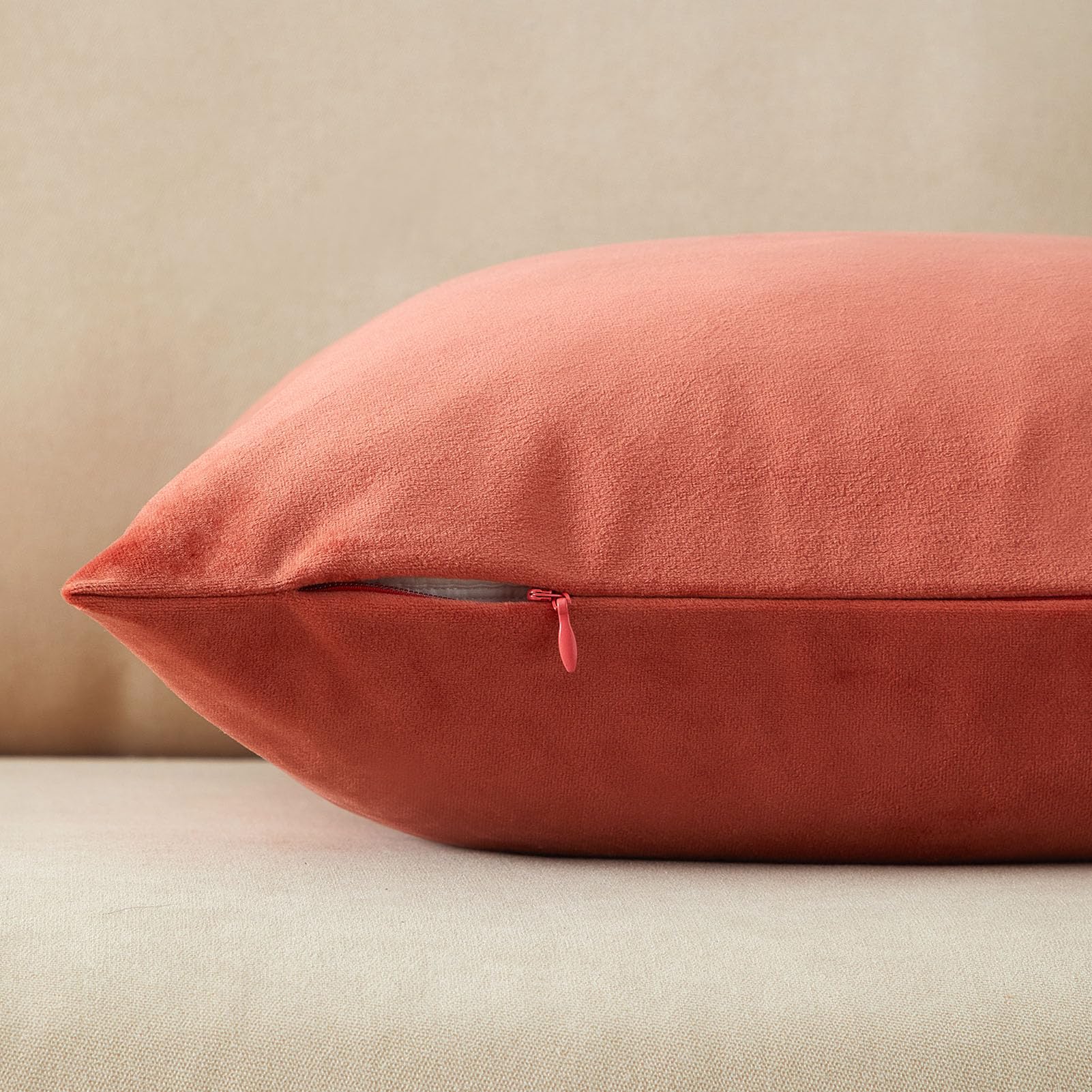Foto 7 pulgar | Fundas De Almohada Juspurbet De Terciopelo Albaricoque, 50 X 50 Cm, Juego De 2 - Venta Internacional.