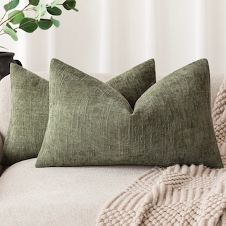 Foto 1 | Funda De Almohada Foindtower De Felpilla Texturizada, 30 X 50 Cm, Color Verde Oscuro - Venta Internacional.