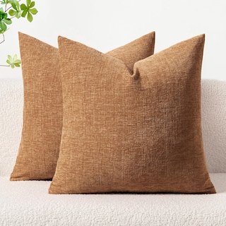 Foto 1 | Fundas De Almohada Miulee De Chenilla Marrón, 45 X 45 Cm, Paquete De 2 - Venta Internacional.