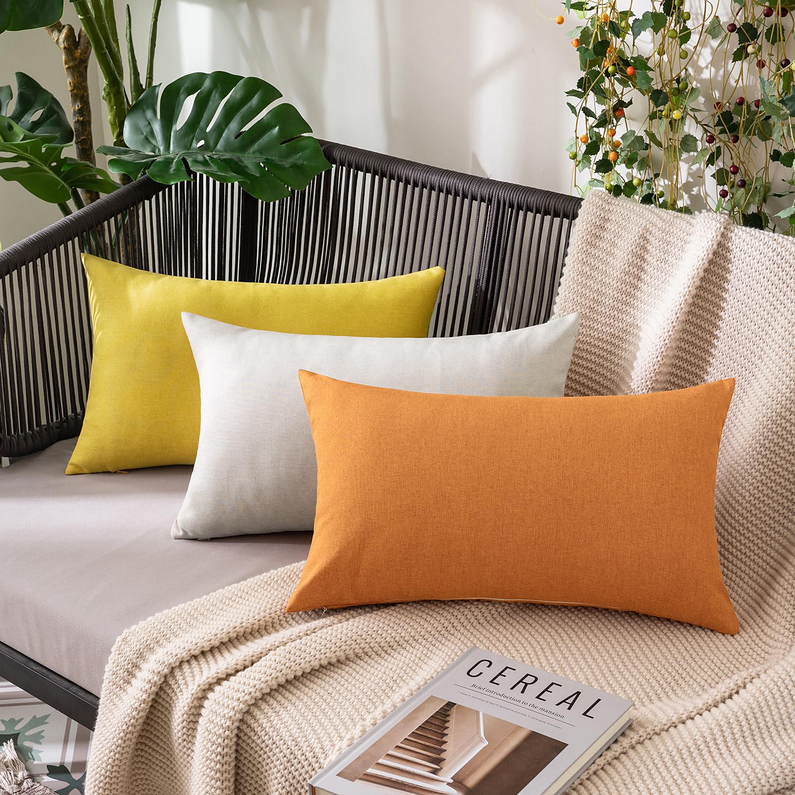 Foto 5 | Fundas De Almohada Miulee Impermeables De Lino Sintético 45 X 45 Cm, Color Marrón (2) - Venta Internacional.