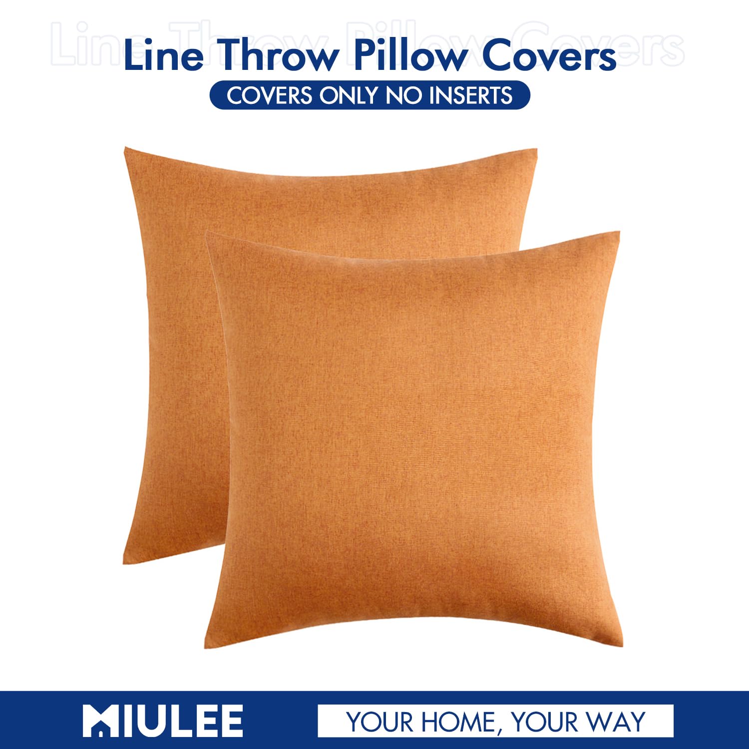 Foto 7 pulgar | Fundas De Almohada Miulee Impermeables De Lino Sintético 45 X 45 Cm, Color Marrón (2) - Venta Internacional.