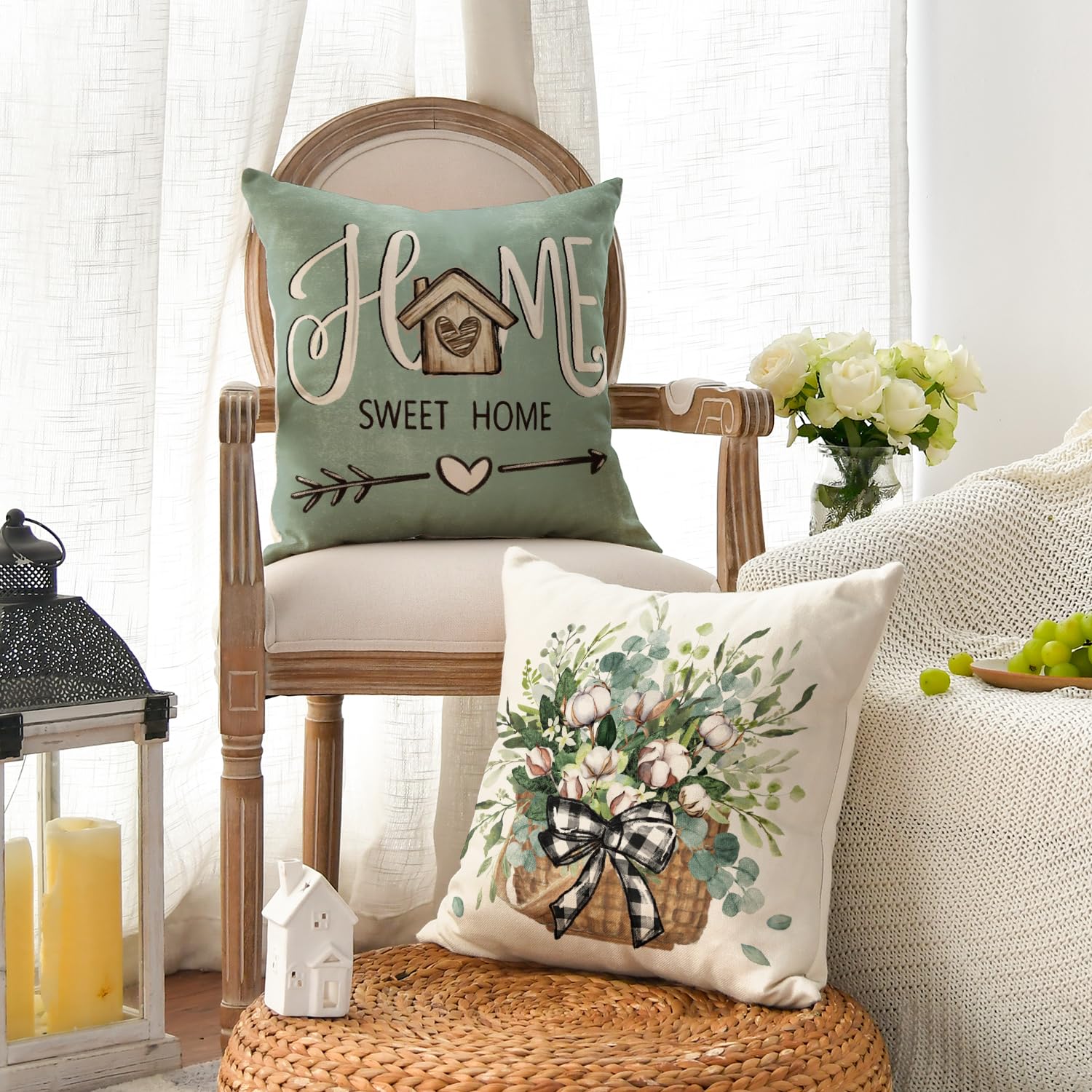 Foto 5 pulgar | Fundas De Cojín Avoin Colorlife Bless Our Home Farmhouse - Venta Internacional.