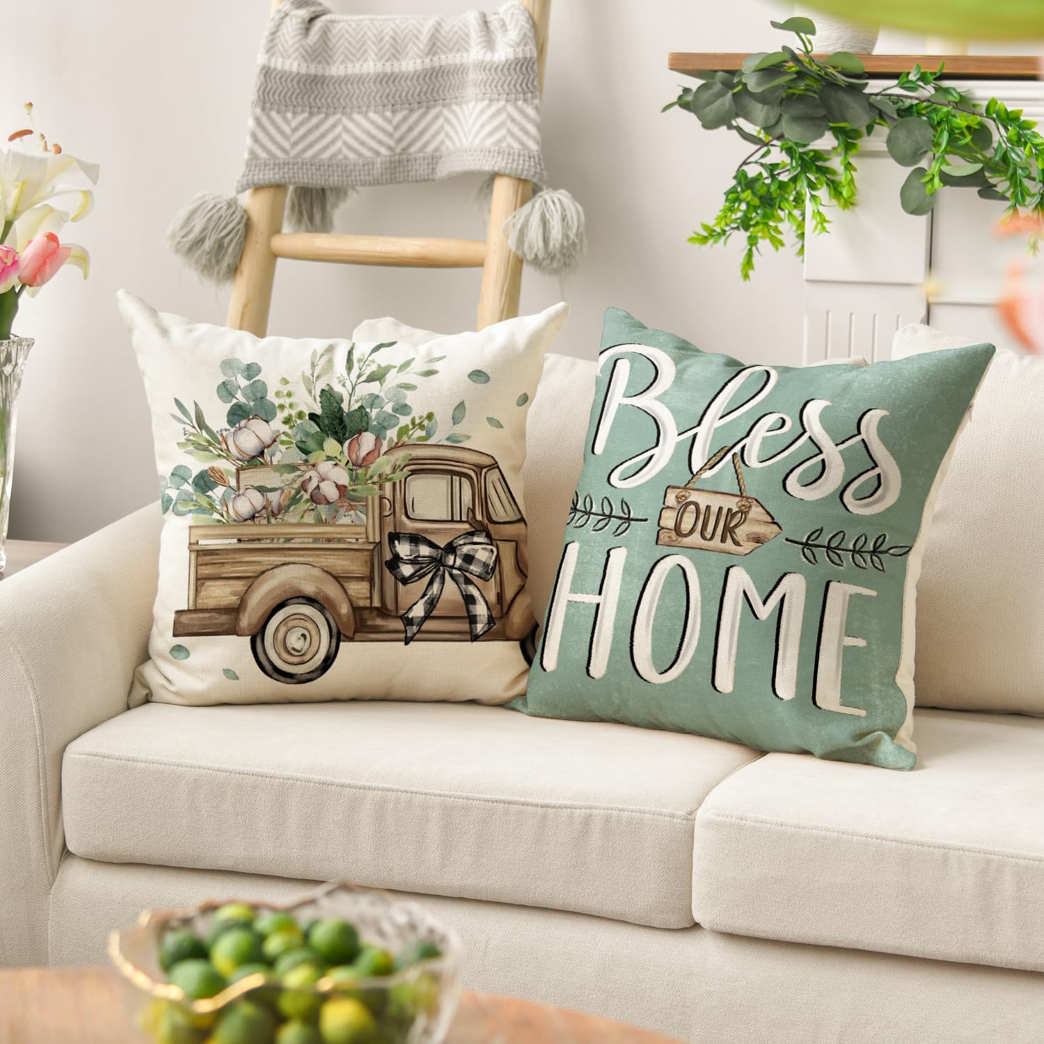 Foto 6 pulgar | Fundas De Cojín Avoin Colorlife Bless Our Home Farmhouse - Venta Internacional.