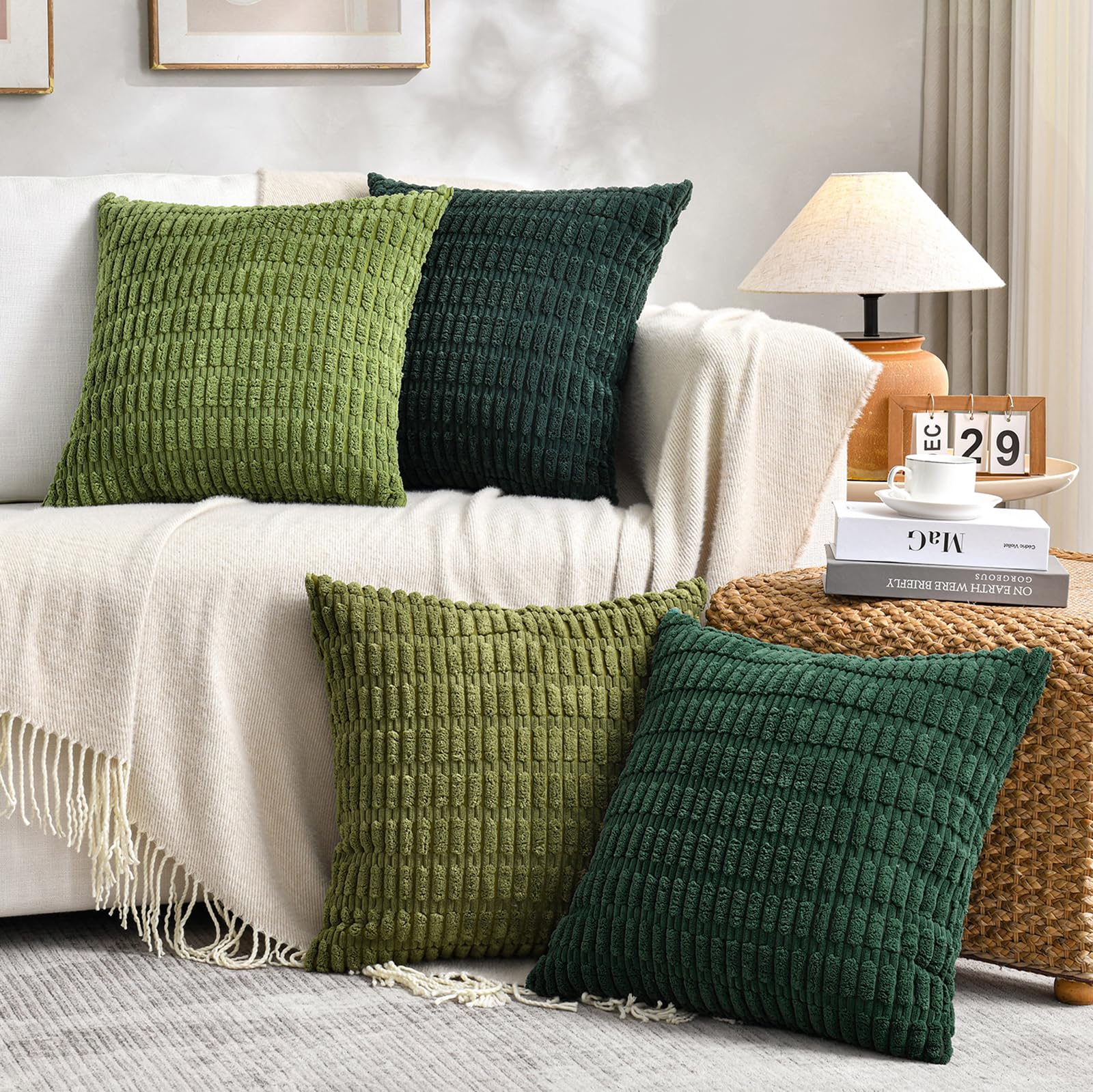 Juego De 4 Fundas De Cojín Fancy Homi Green Spring De 30 Cm - Venta Internacional.