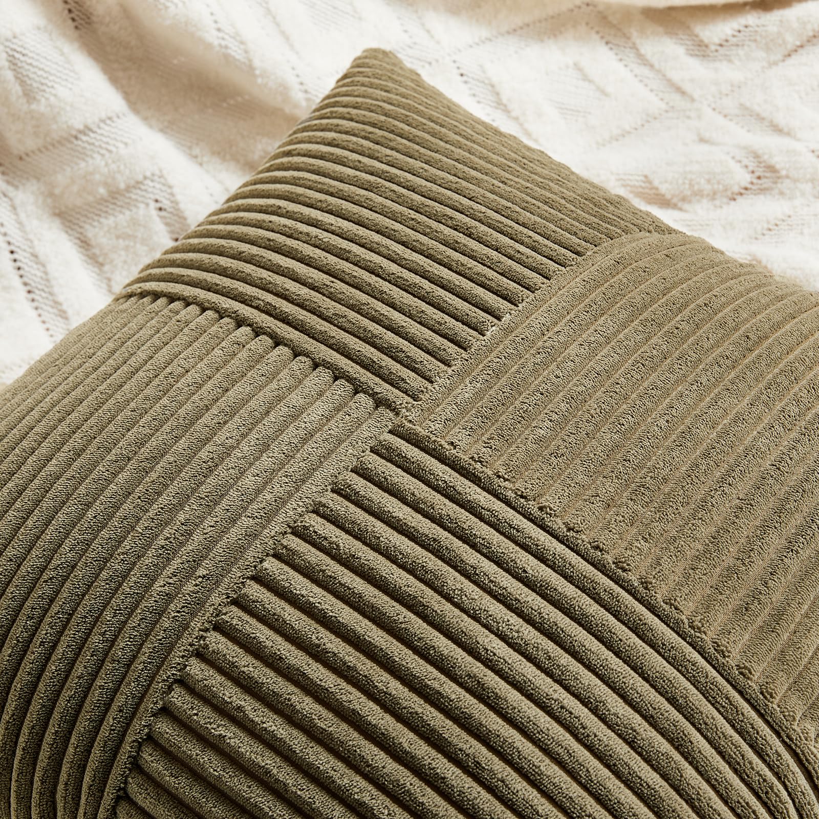 Foto 4 pulgar | Fundas De Almohada Fancy Homi De Pana Verde Oliva, 35 X 60 Cm, Paquete De 2 Unidades - Venta Internacional.