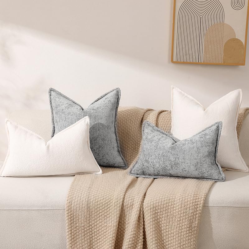 Foto 5 | Fundas De Cojín Dezene De Chenilla Blanca Crema De 40 X 40 Cm (paquete De 2) - Venta Internacional.