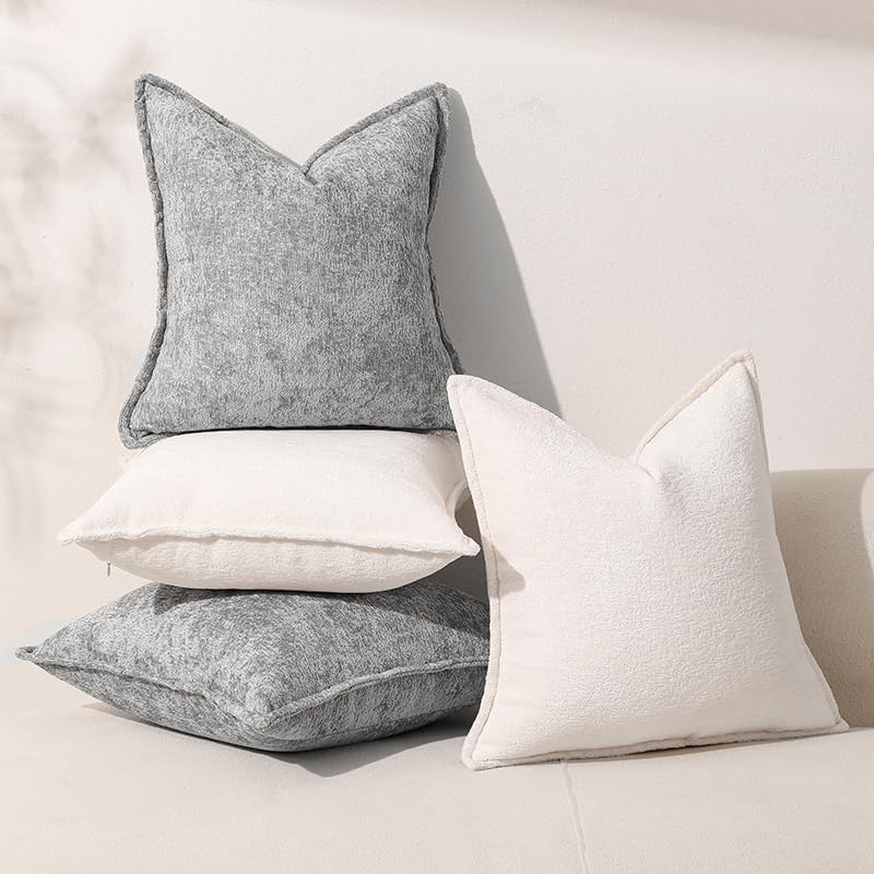 Foto 7 pulgar | Fundas De Cojín Dezene De Chenilla Blanca Crema De 40 X 40 Cm (paquete De 2) - Venta Internacional.