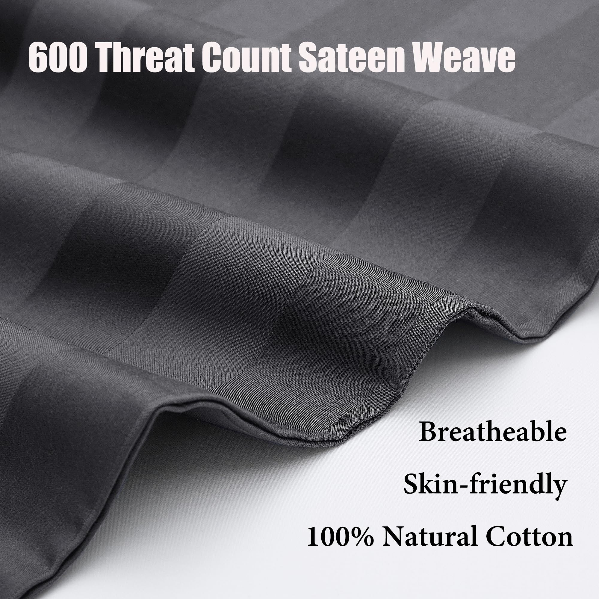 Foto 4 pulgar | Protectores De Almohada Shunjie.home, 100% Algodón, Satén De 600 Hilos, Paquete De 4 Unidades - Venta Internacional.